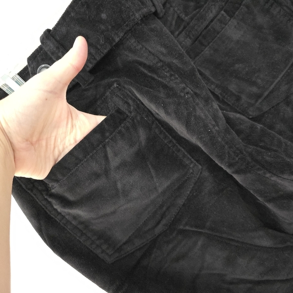 Old Navy Velvet Corduroy Pants Size 12 Black Stretch - Picture 9 of 14